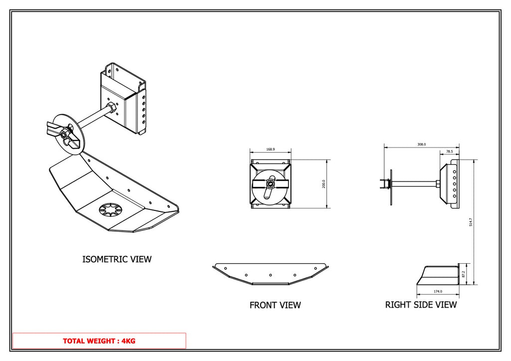 APX Canopy Wall Mounted Adjustable Spare Wheel Carrier