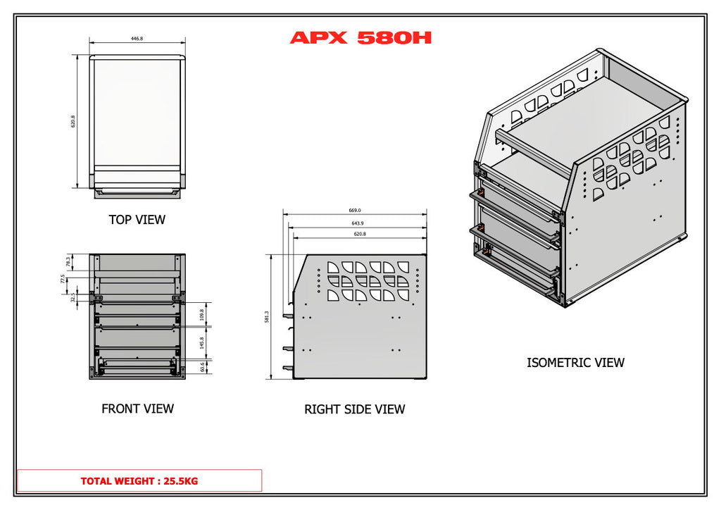 APX 4 Tier Bench, Drawer & Shelving Unit