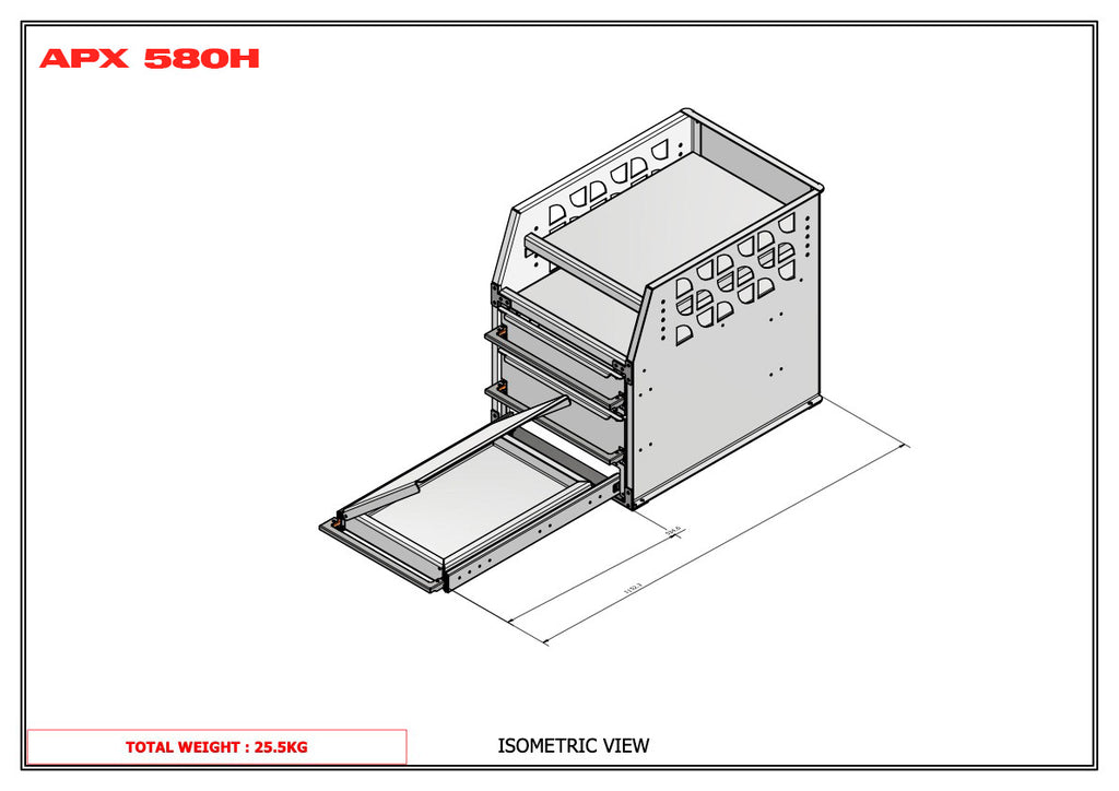 APX 4 Tier Bench, Drawer & Shelving Unit