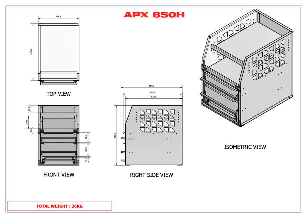 APX 4 Tier Bench, Drawer & Shelving Unit