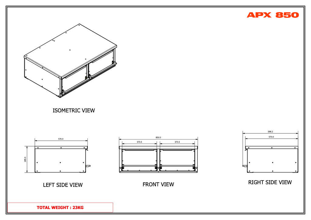 APX Twin Side by Side Canopy Internal Drawer Unit