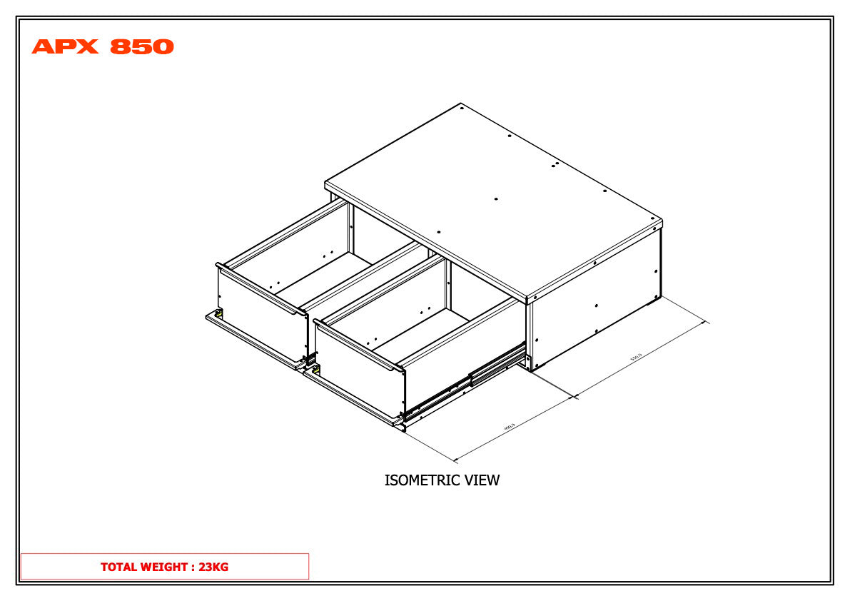 APX Twin Side by Side Canopy Internal Drawer Unit