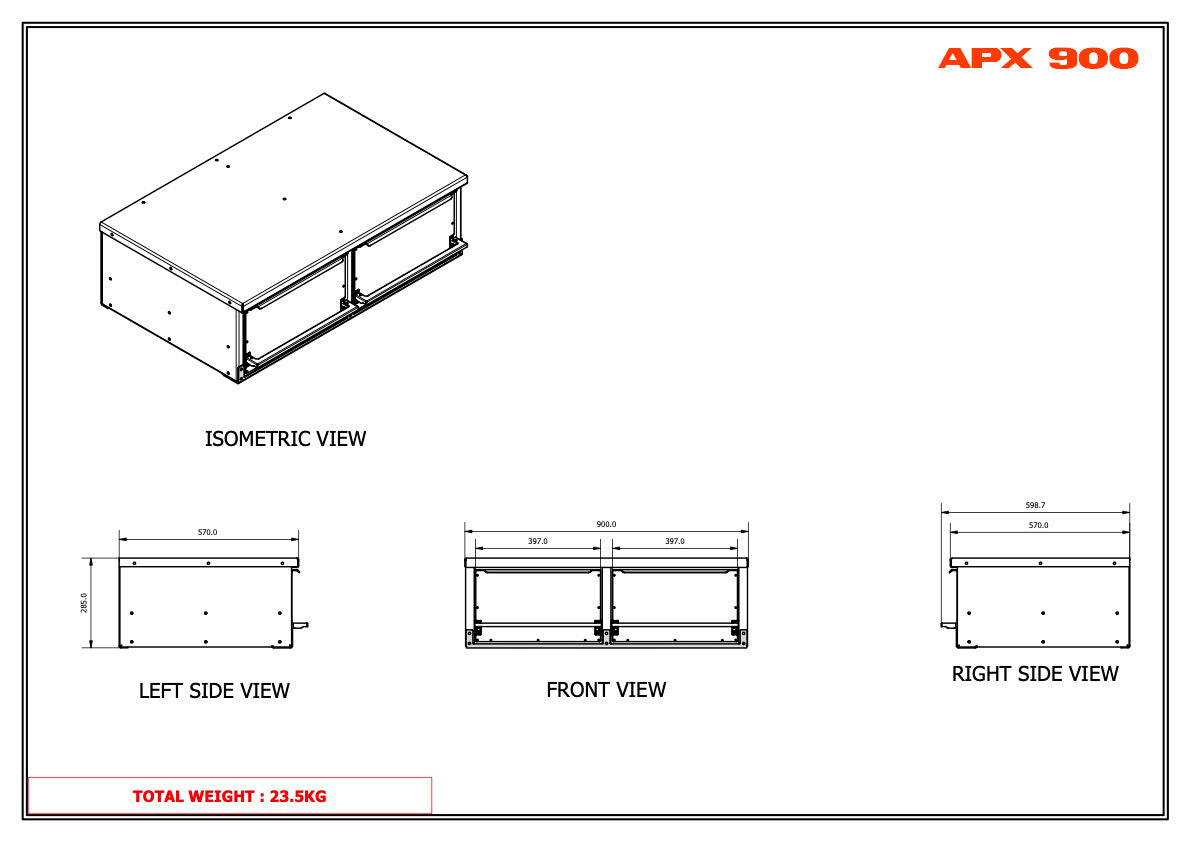 APX Twin Side by Side Canopy Internal Drawer Unit