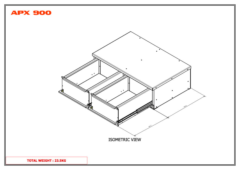 APX Twin Side by Side Canopy Internal Drawer Unit