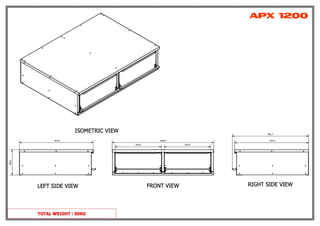 APX Twin Side by Side Canopy Internal Drawer Unit