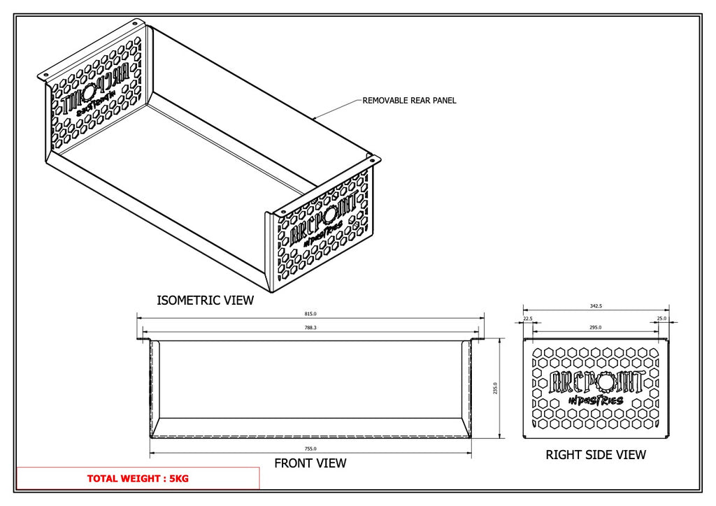 APX 750 Roof Hung Canopy Storage Shelf