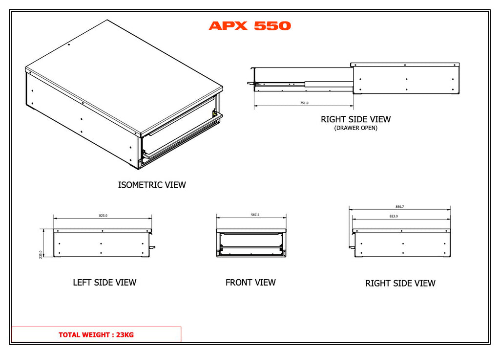 APX Single Canopy Internal Drawer Unit