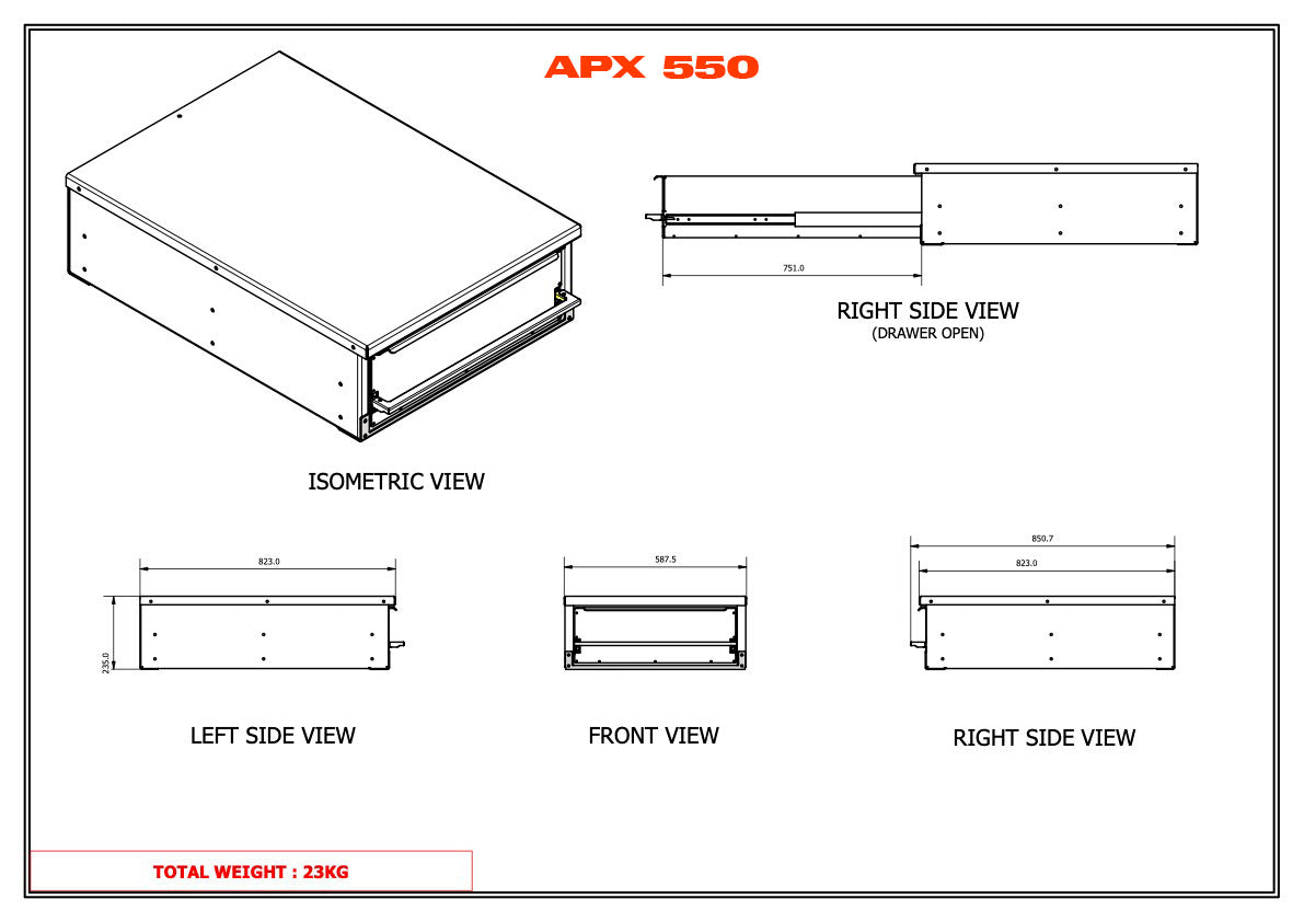 APX Single Canopy Internal Drawer Unit