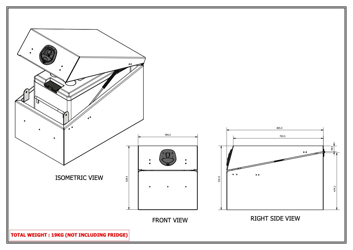 APX Tray Mounted 40L Fridge Box
